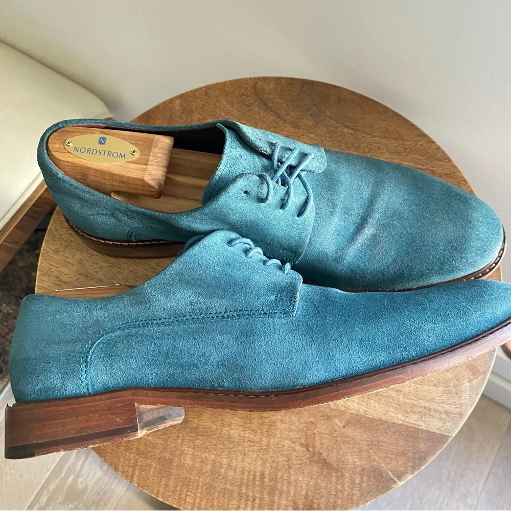 Ted BakerJoehal Derby Shoes blue Teal turquoise Suede derby Oxfords shoes 9 men